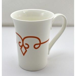 Starbucks White Mug Flare Rim Red Scroll - 2015 Starbucks Coffee Company Cup